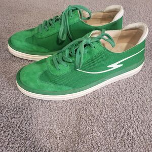 Franco Sarto Lumiere womens sneaker kelly green white EUC preppy athlesure...